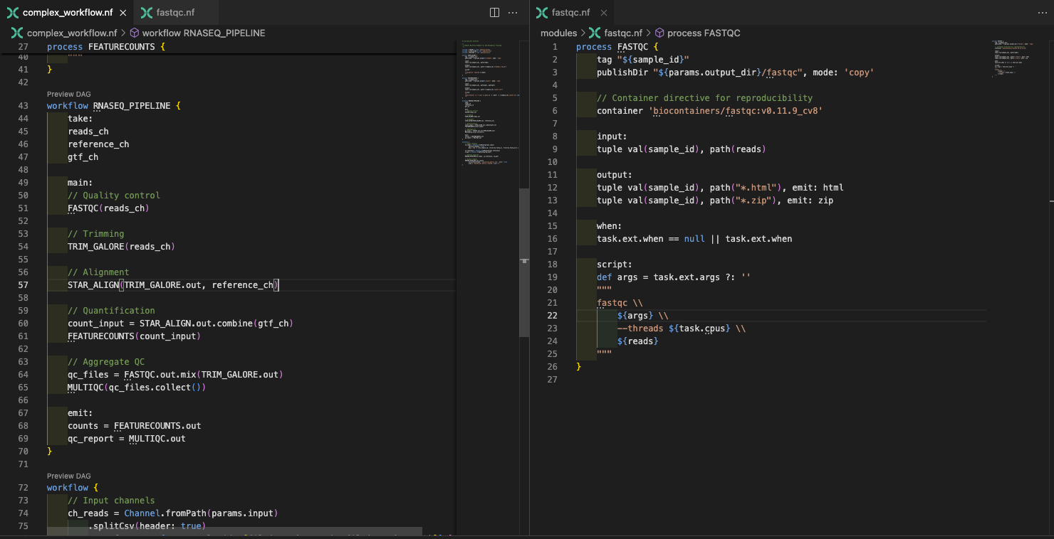 Split editor