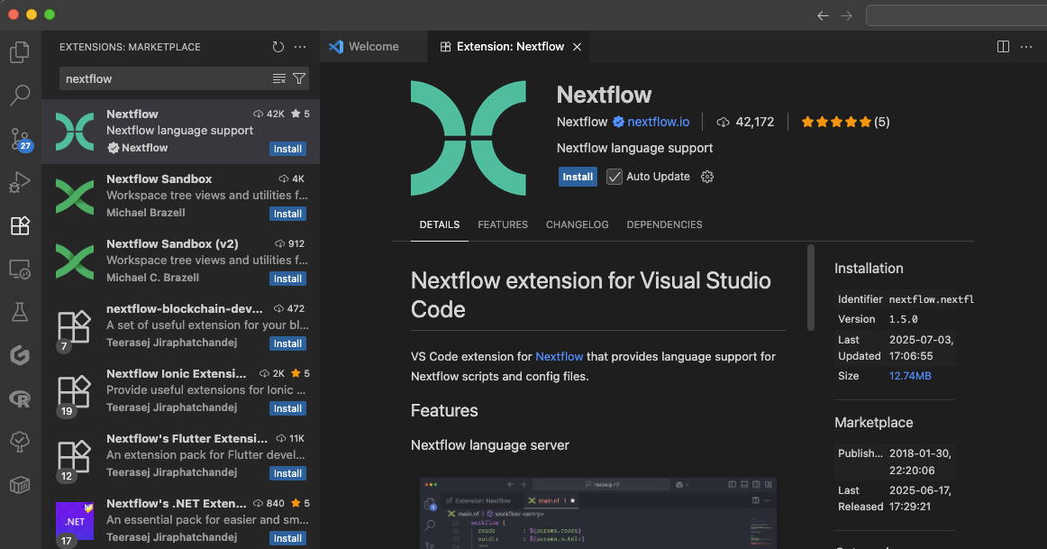 Nextflow Eklentisini Yükle